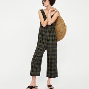 Zara Plaid Jumpsuit